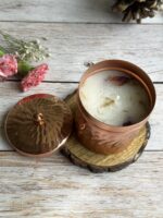Brass Jar with Lid Rose Gold